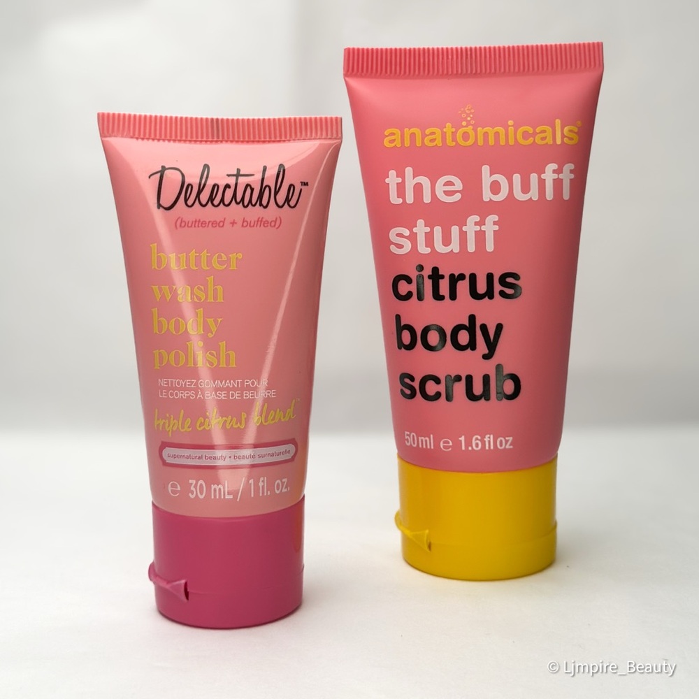 🆕 DELECTABLE Butter Wash Body Polish & Anatomicals The Buff Stuff Body Scrub Set